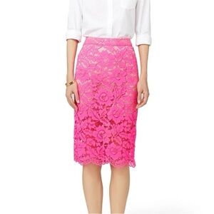 Trina Turk Bretta Pink Lace Skirt